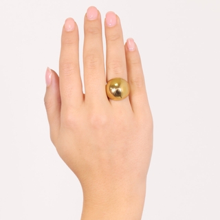 Women's Sculptural Ring Waves Pebble BAN084PL 316L Steel Anartxy